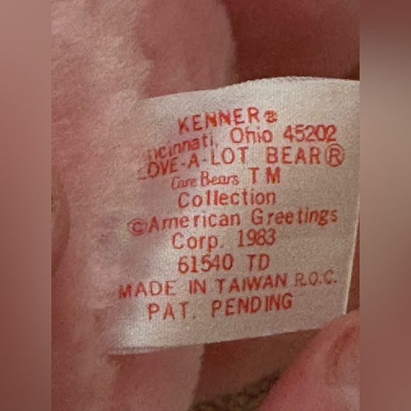 13" PLUSH VINTAGE 1980s PINK RED LOVE A LOT HEARTS CARE BEAR COLLECTIBLE TOY - Picture 6 of 8